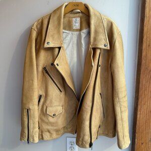 Free People We The Free Jealousy Leather Moto Jacket Women’s M Light Tan